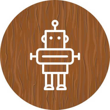 Moda Biçimli Robot Simgesi İzole Arka Gruplandırılmış