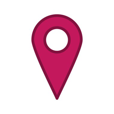 Moda Biçimli Konum Simgesi İzole Arkaplan