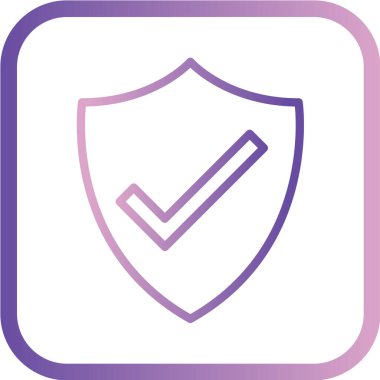 Bir kalkan simgesinin vektör illüstrasyonu