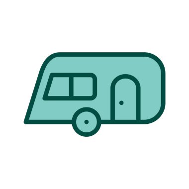 Moda Biçimli Karavan Simgesi İzole Arkaplan