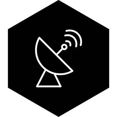 Moda Biçimli Uydu Tabağı Simgesi İzole Arkaplan