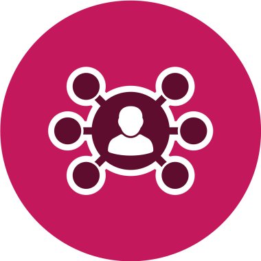 Sosyal ağ simgesi, vektör illüstrasyonu