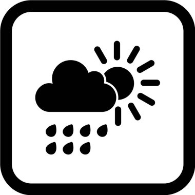 Hava vektör simgesi. Grafik ve web tasarımı için beyaz arkaplanda siyah illüstrasyon.