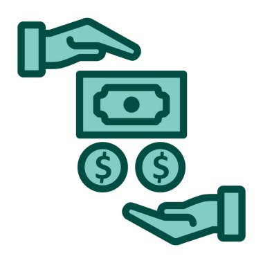 Moda Biçiminde Ayırılmış Arkaplanda Maaş Simgesi    