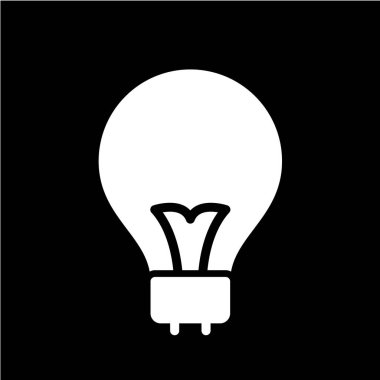 Ampul siyah simgesi beyaz arkaplanda izole edildi