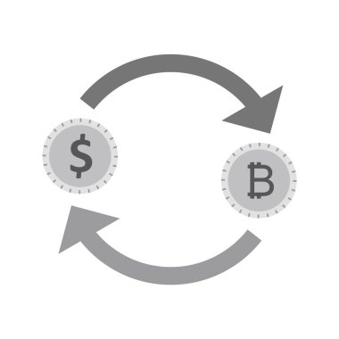 Dolar Simgesi Tarzı İzole Edilmiş Arkaplan ile Bitcoin Değiştir      