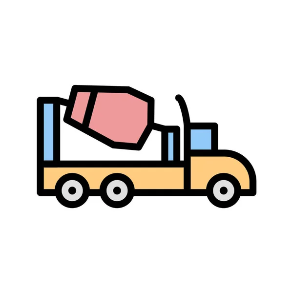 Truck Icoon Zwarte Stijl Geïsoleerd Witte Achtergrond Transportsymbool Vector Illustratie — Stockvector