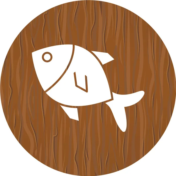 Icono Pescado Sobre Fondo Blanco — Vector de stock