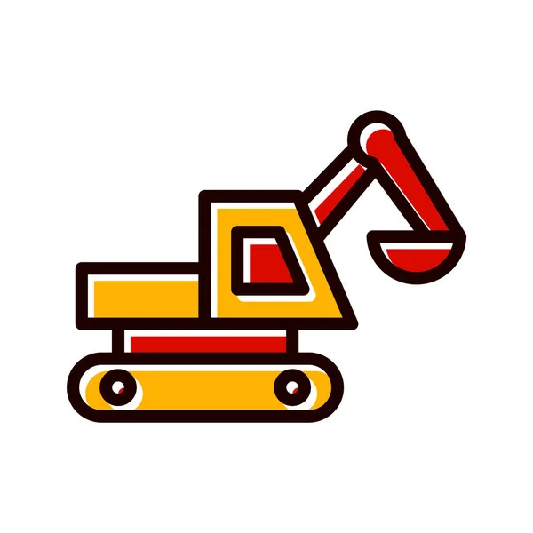 Excavator Icon Trendy Style Isolated Background — Stock Vector