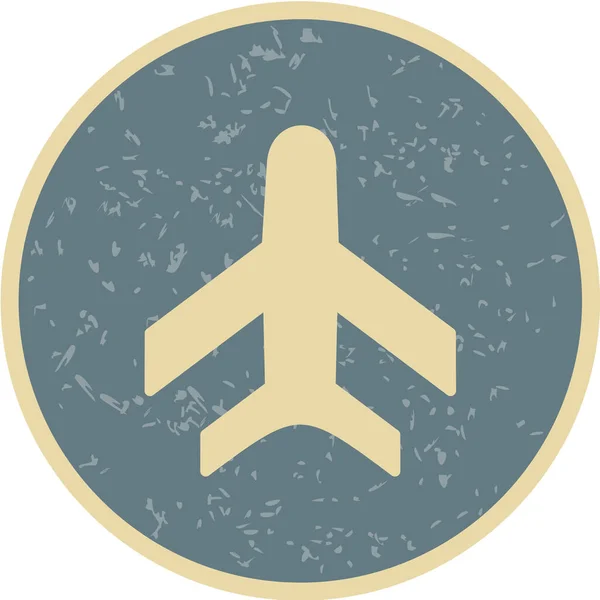 Icona Aeroplano Cerchio Piatto Isolato Illustrazione Vettoriale Web — Vettoriale Stock