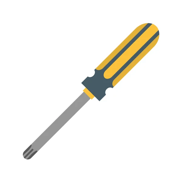 Screwdriver Icon Flat Style Isolated White Background Vector Illustration — Stock Vector