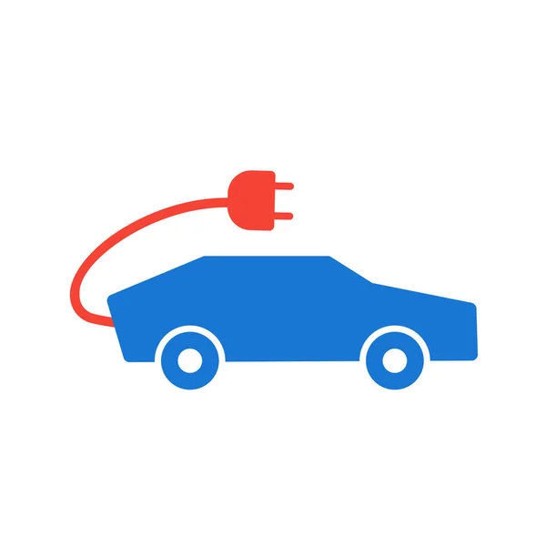 Icono Coche Eléctrico Estilo Moda Aislado Fondo — Vector de stock