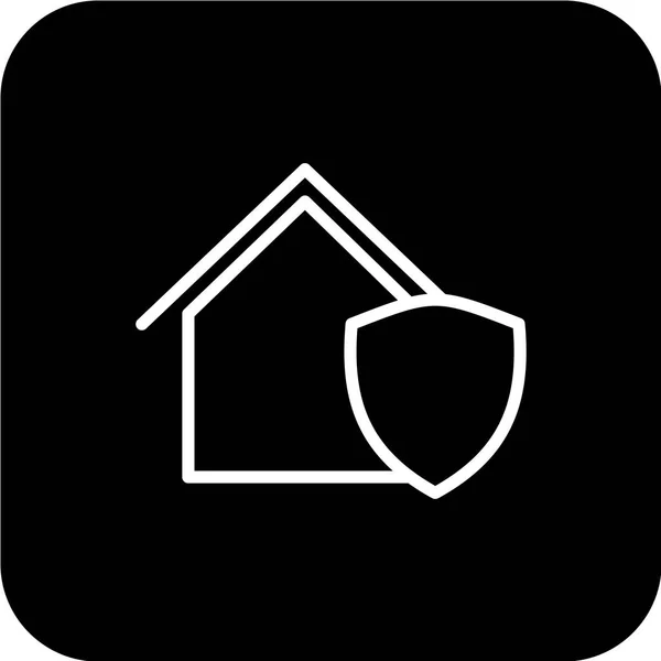 Illustration Vectorielle Icône Assurance Habitation — Image vectorielle