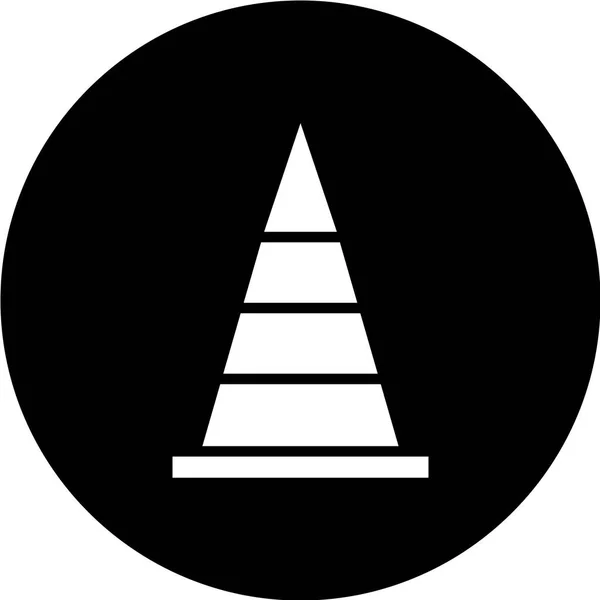 Ikona Znaku Drogowego Prosta Ilustracja Piramidy Wektor Przycisk Dla Sieci — Wektor stockowy