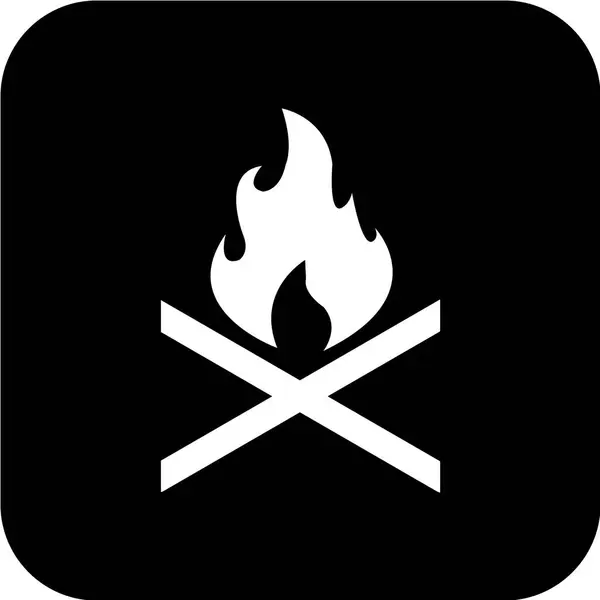 Feuer Symbol Auf Schwarzem Hintergrund — Stockvektor
