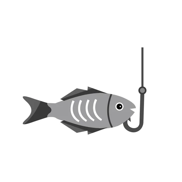 Ícone Pesca Estilo Moderno Isolado Fundo — Vetor de Stock