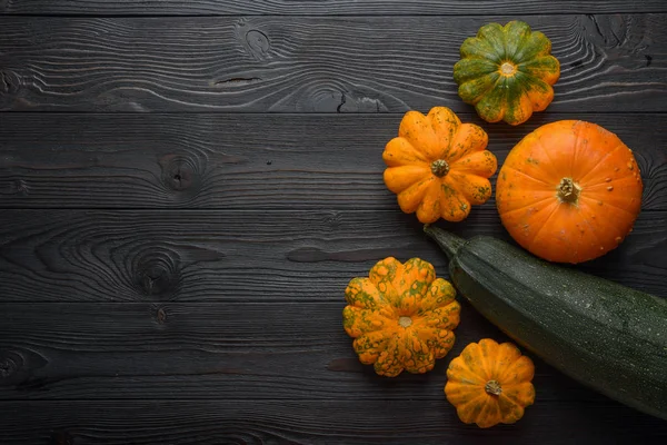 Composition de citrouille sur un fond en bois — Photo