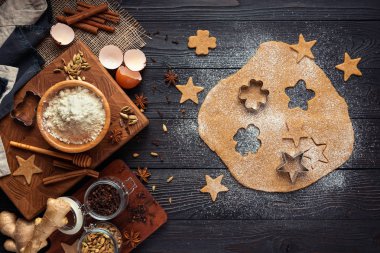 zencefil kurabiye pişirme için malzemeler