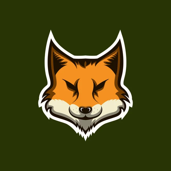 Fox Mascot Logo Template Vector Ilustração — Vetor de Stock
