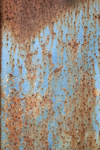 Patrón Abstracto Metal Oxidado Con Pintura Azul Peeling — Foto de Stock