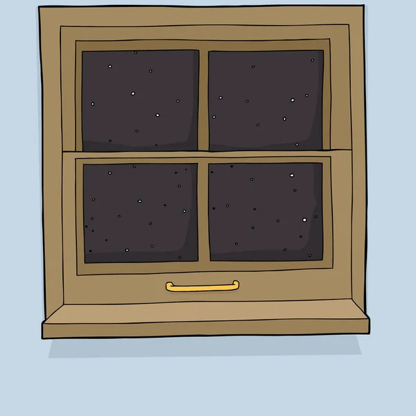 Closed Wooden Window Night Time Background — Stock Photo, Image