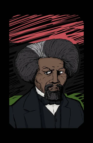 Berühmter Afrikanisch Amerikanischer Führer Namens Frederick Douglass Über Rotem Schwarzem — Stockfoto