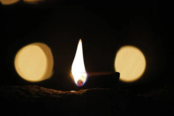 Indická Olejová Lampa Olejová Lampa Objekt Používaný Výrobě Světlo Nepřetržitě — Stock fotografie
