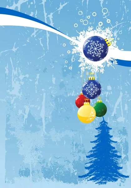 おもちゃスクロールとツリーの抽象的なクリスマス背景 — ストック写真