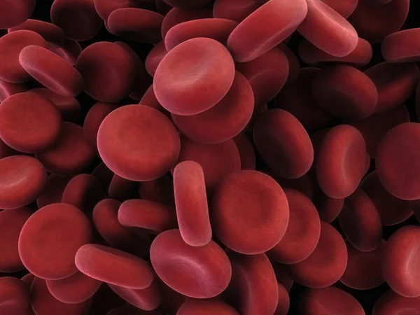 Gerenderte Nahaufnahme Vieler Roter Blutkörperchen — Stockfoto