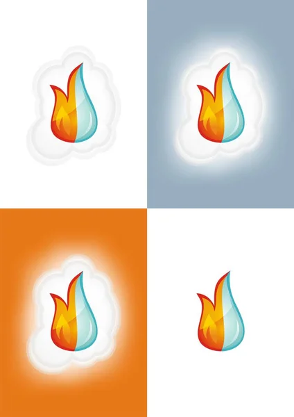 Fire Water Symbols Merged United — Stock Photo, Image