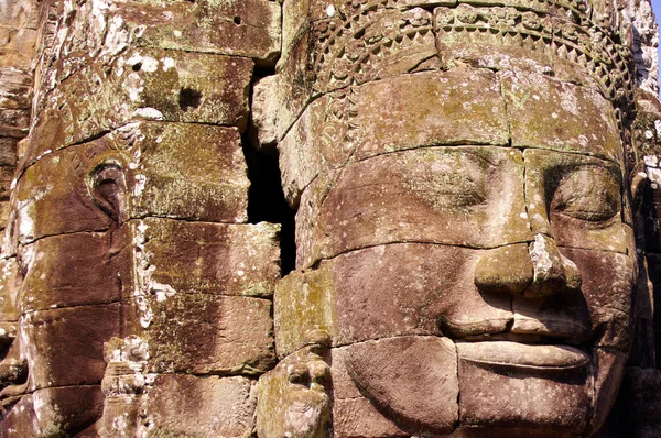 Rostos Templo Bayon Siem Reap Camboja — Fotografia de Stock