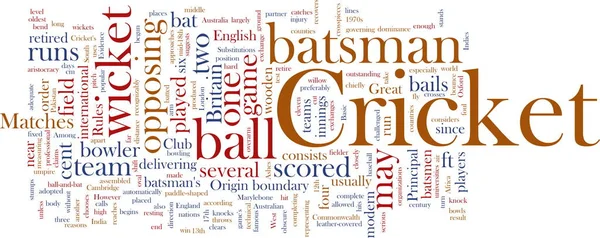 Word cloud concept illustration of Cricket sport