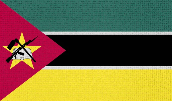 Bandeiras Moçambique Com Texturas Abstratas Versão Rasterizada — Fotografia de Stock