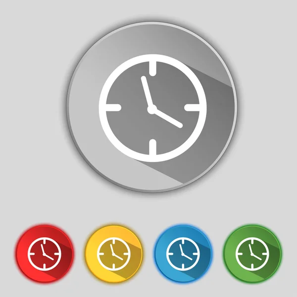 Saat Işareti Simgesi Mekanik Saat Sembolü Renkli Düğmeler Resimleme — Stok fotoğraf
