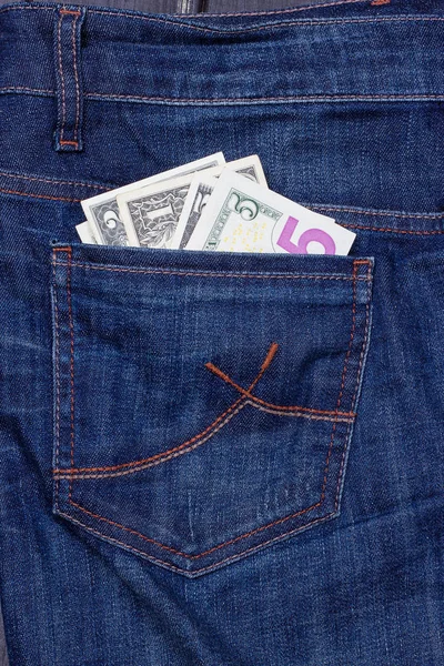 Alguns Dólares Bolso Calça — Fotografia de Stock