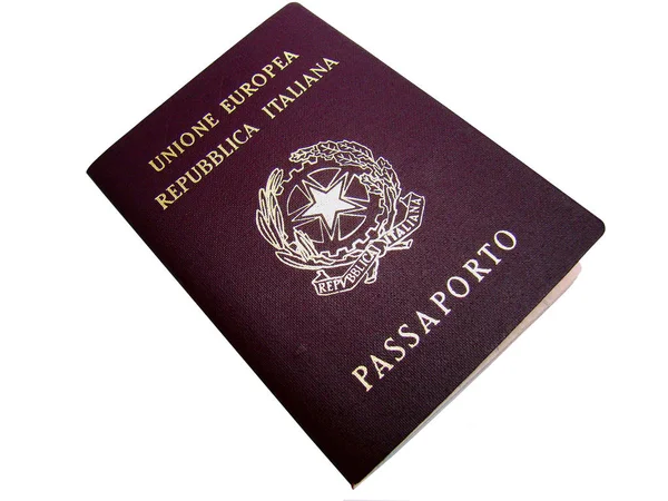 Photo Italian Passport Isolated White Background — Stock Photo, Image