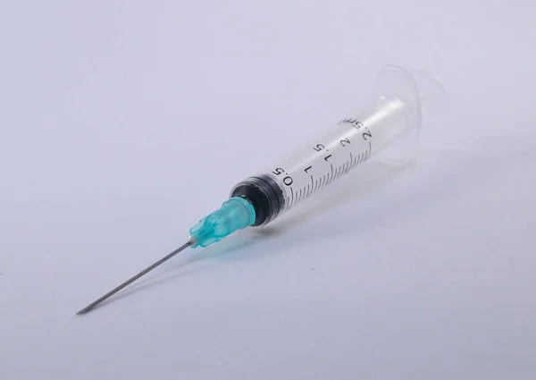 Wegwerp Injectiespuit Drugs Apotheek Geïsoleerd — Stockfoto