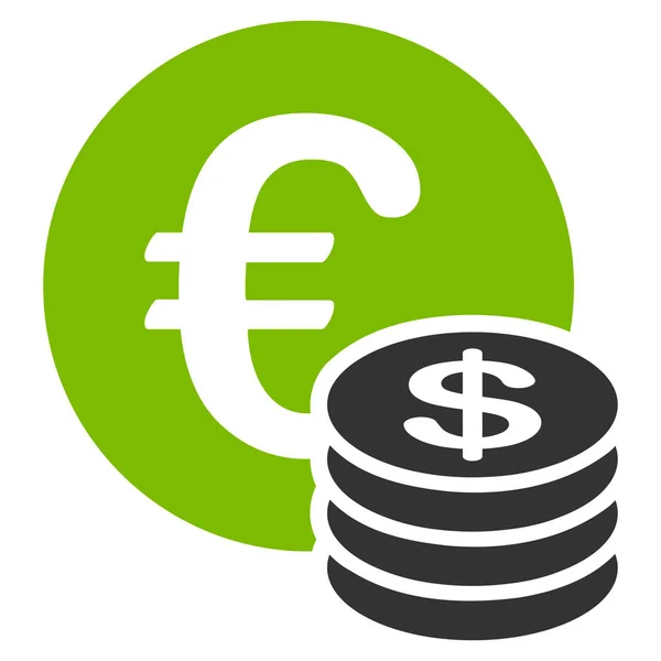 Icono Pila Monedas Dólar Estilo Glifo Bicolor Plano Símbolo Verde — Foto de Stock