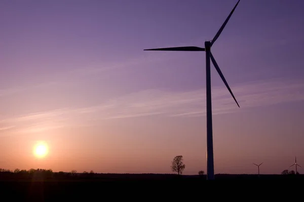 Imagen Conceptual Del Molino Viento Molino Viento Atardecer — Foto de Stock