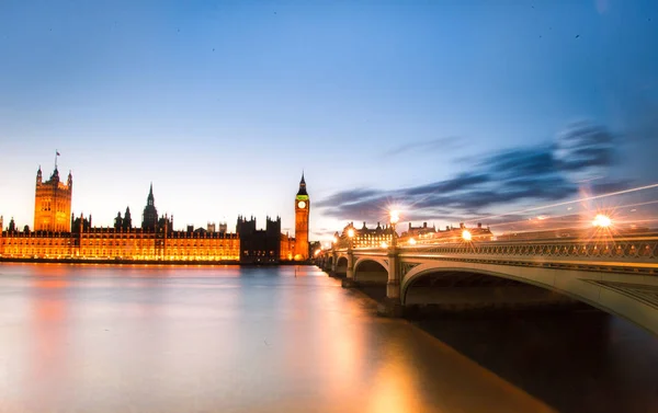 Büyük Ben Güzel Bir Günbatımı Manzara London City Parlamento Birleşik — Stok fotoğraf