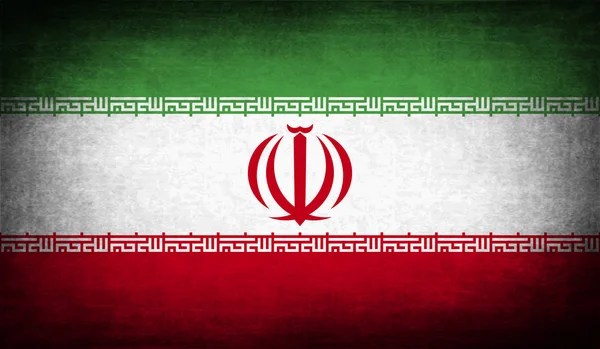 Irán Zászlaja Régi Textúrájú Illusztráció — Stock Fotó