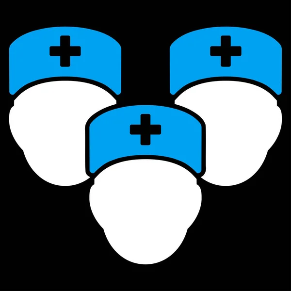 Icône Raster Personnel Médical Style Bicolore Symbole Plat Couleurs Bleu — Photo