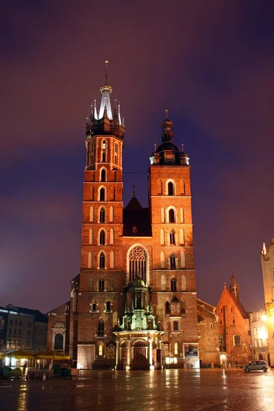 Basilique Gothique Sainte Marie Cracovie Pologne — Photo