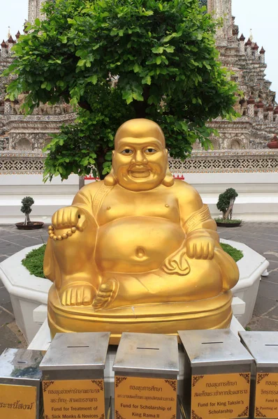 Glückliche Buddha Statue Wat Arun Bangkok Thailand — Stockfoto
