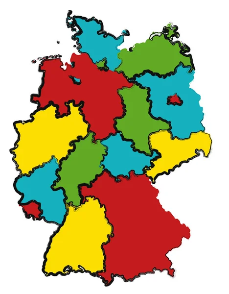 Mapa Administración Alemania Que Parece Hecho Por Niño — Foto de Stock