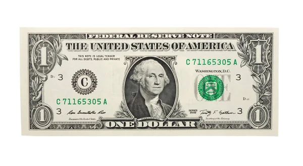 Vanliga Dollar Sedel Isolerad Vit Bakgrund Med Urklippsbana — Stockfoto