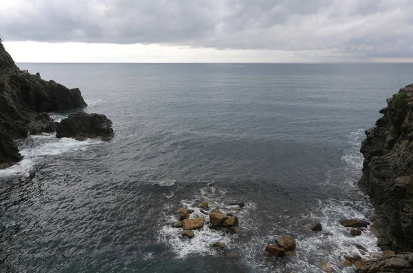 Acantilados Largo Del Mar Mediterráneo Cinque Terre Italia — Foto de Stock