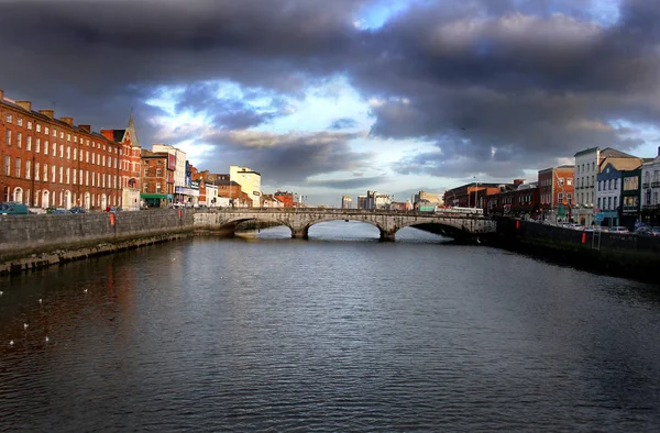 Cityscape River Lee Cork City Irlanda — Fotografia de Stock