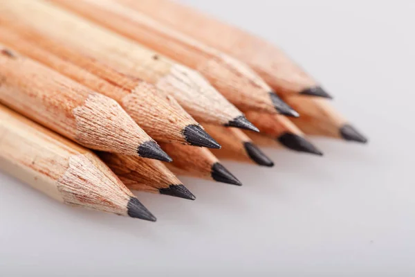 Grafitowe Drewniane Ołówki Szkicowania Shot Zbliżenie Tło — Zdjęcie stockowe
