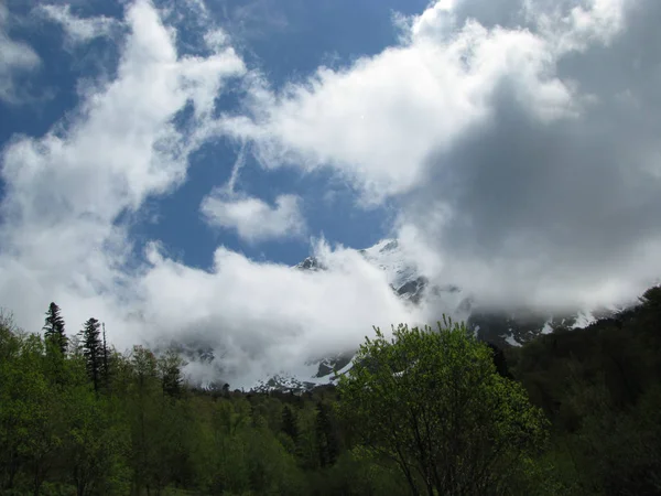 Montanhas Rochas Relevo Paisagem Colina Panorama Caucasus Topo Declive Cume — Fotografia de Stock